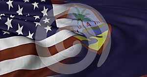 USA and Guam Flag