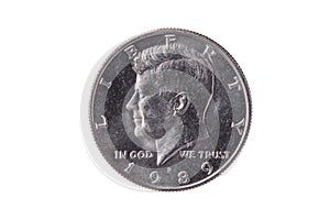 USA half dollar nickel coin President John Kennedy