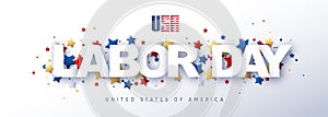USA happy Labor day advertising banner text design