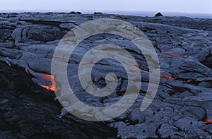 USA Hawaii Big Island Volcanos National Park cooling lava