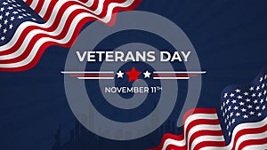 USA honoring veterans day on Nevember 11th illustration banner background