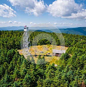 USA Hunter Mountain National Park Scenic aerial view of Fire Tower hiking destination