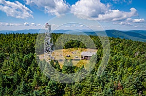 USA Hunter Mountain National Park Scenic aerial view of Fire Tower hiking destination