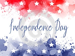 USA Independence day watercolor splashes background