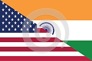 USA India friendship national flag cooperation diplomacy country emblem