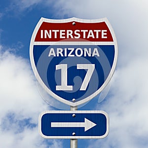 USA Interstate 17 highway sign