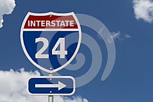 USA Interstate 24 highway sign