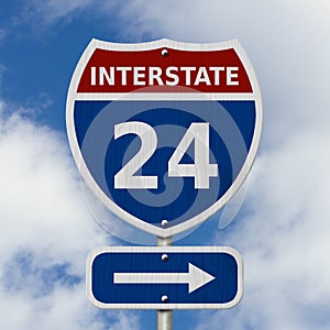 USA Interstate 24 highway sign