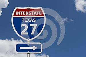 USA Interstate 27 highway sign