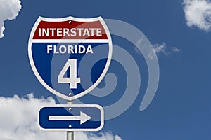 USA Interstate 4 highway sign