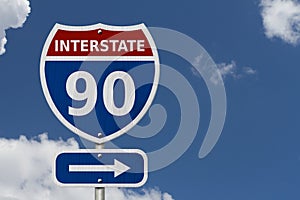 USA Interstate 90 highway sign