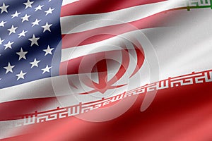 Usa and Iran flags