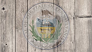 US State Pennsylvania Seal Wooden Fence