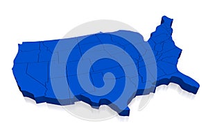 United States of America, USA blue map, white background