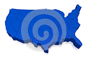 United States of America, USA blue map, white background