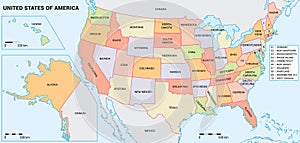 USA map with federal states