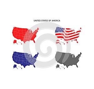 USA map with flag design illustration