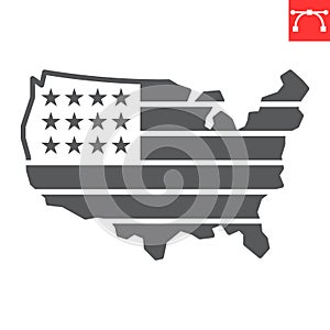 USA map glyph icon