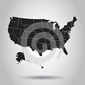 USA map icon. Business cartography concept United States of Amer