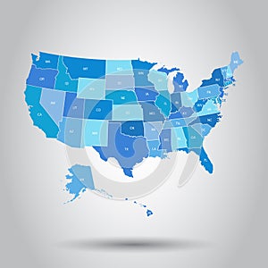 USA map icon. Business cartography concept United States of Amer