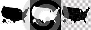 Usa map icon high detailed isolated vector illustration. Abstract concept graphic element. United States of America with isolated