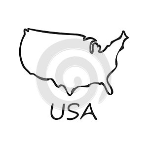 USA map icon. isolated on white background. Vector illustration