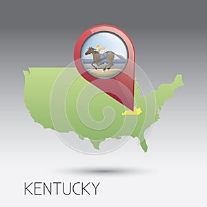 USA map with kentucky state. Vector illustration decorative design