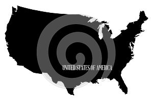 USA Map Silhouette Outline