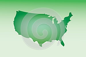 USA map using green color with dark and light effect vector on light background