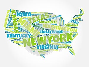 USA Map word cloud