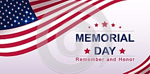 USA Memorial day text banner greeting card template