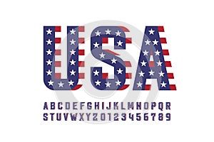 USA national flag style font