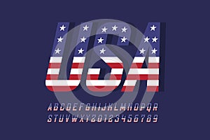 USA national flag style font