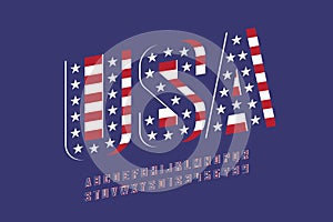 USA national flag style font