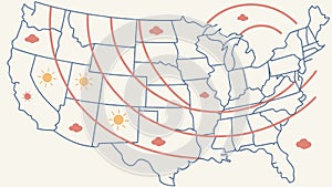 USA Network Map: Connectivity & Communication Grid, vector design Generative AI