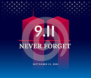 9/11 USA Never Forget September 11, 2001. Vector conceptual illu photo