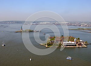 USA. New-York. Statue of Liberty and Ellis Island