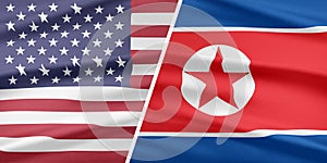 USA and North Korea. Relationship of countries.