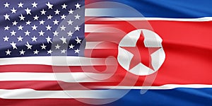 USA and North Korea. Relationship of countries.