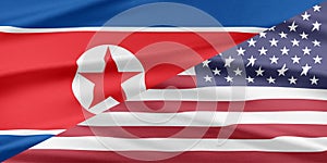 USA and North Korea. Relationship of countries.