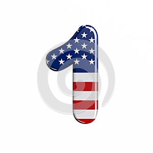 USA number 1 -  3d american flag digit - American way of life, politics  or economics concept