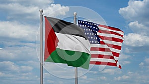 USA and Palestine flags