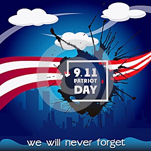 Usa patriot day concept background, cartoon style