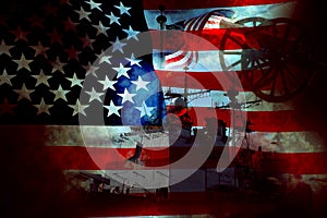 Estados Unidos de América patriota bandera a la guerra 