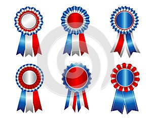 USA patriotic award ribbon rosette