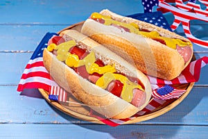 USA Patriotic picnic holiday hot dogs