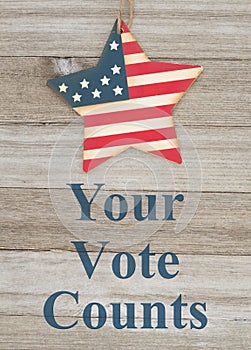 USA patriotic voting message Your Vote Counts