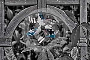 USA pinwheel on black and white