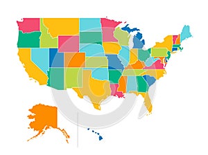 Estados Unidos de América mapa político. condición fronteras 