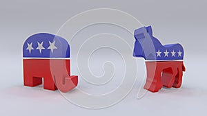 USA political parties symbols: democrats and repbublicans